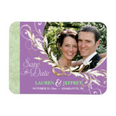 Save the Date - Sage & Lavender Photo Magnets マグネット (横)