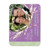 Save the Date - Sage & Lavender Photo Magnets マグネット (縦)