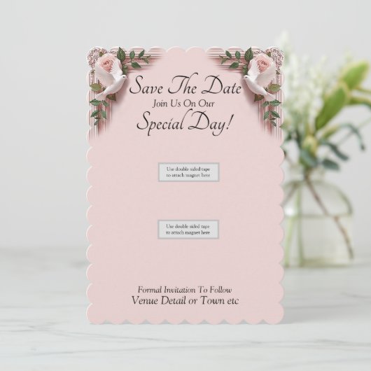 Save The Date, see matching Magnet Dove Pink Roses (スタンド正面)