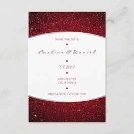 Save The Date Silver Burgundy White Grayグリッター セーブザデート