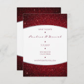 Save The Date Silver Burgundy White Grayグリッター セーブザデート (正面/裏面)