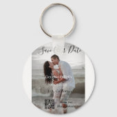 Save the date simple minimal QR scan code details  キーホルダー (裏面)