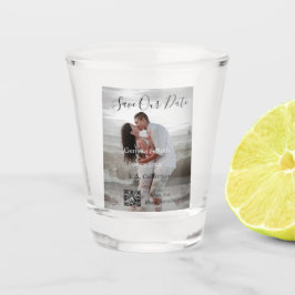 Save the date simple minimal QR scan code details  ショットグラス