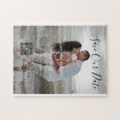 Save the date simple minimal QR scan code details  ジグソーパズル (横)