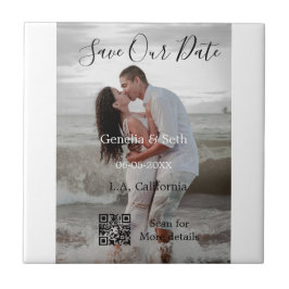 Save the date simple minimal QR scan code details  タイル