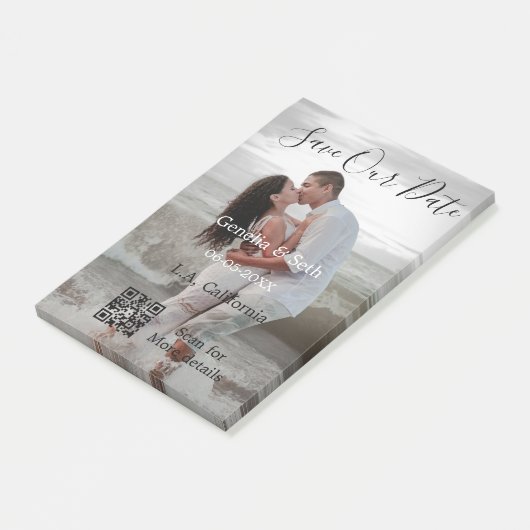 Save the date simple minimal QR scan code details  ポストイット (アングル)