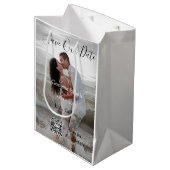 Save the date simple minimal QR scan code details  ミディアムペーパーバッグ (正面アングル)