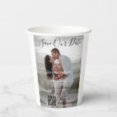 Save the date simple minimal QR scan code details  紙コップ (裏面)