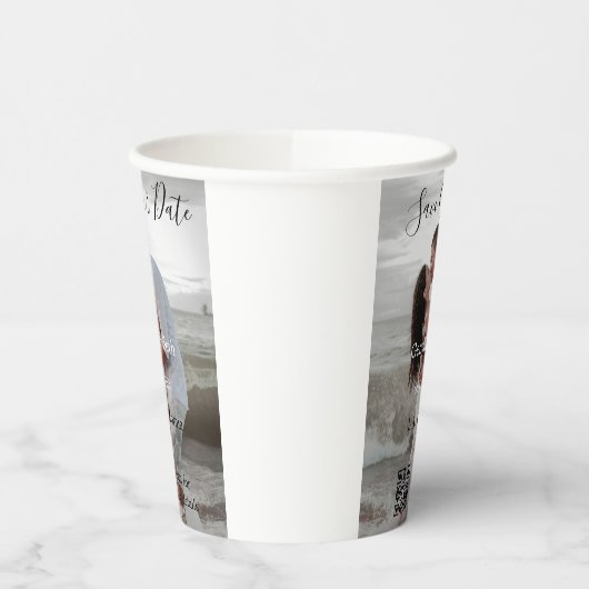 Save the date simple minimal QR scan code details  紙コップ (左)