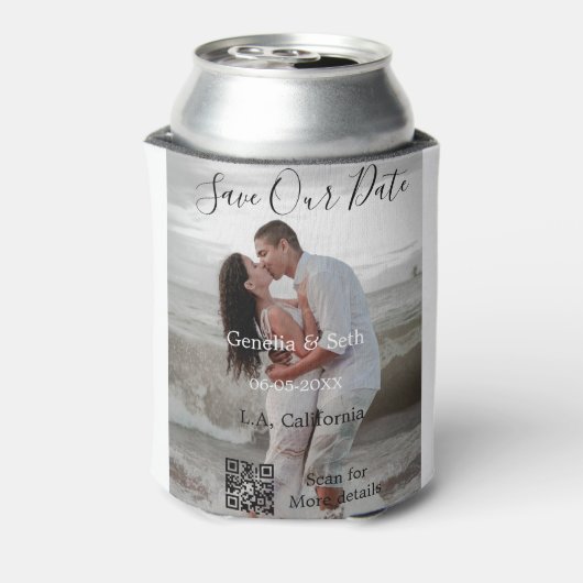 Save the date simple minimal QR scan code details  缶クーラー (缶裏面)