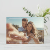 Save The Date  Simple Modern elegant Wedding Card 招待状 (スタンド正面)