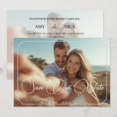 Save The Date  Simple Modern elegant Wedding Card 招待状 (正面/裏面)