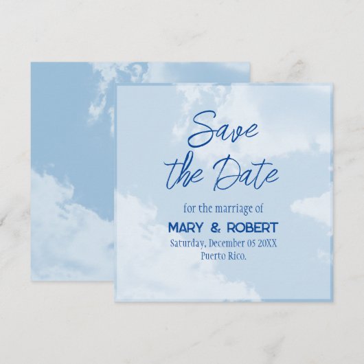 Save the Date - Sky 招待状 (正面/裏面)