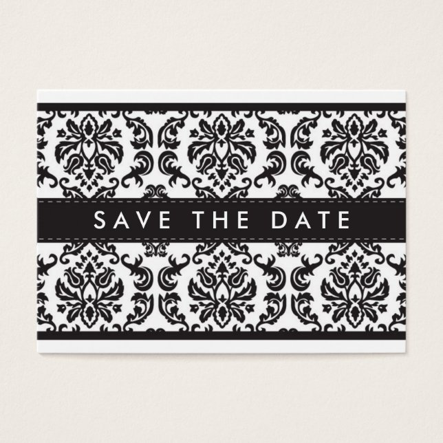 SAVE THE DATE :: small card :: damask - black (正面)