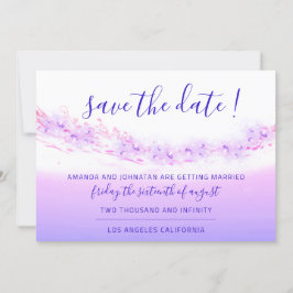 Save The Date Tropical海ピンクウェーブコバルトブルー セーブザデート