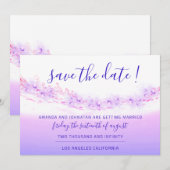 Save The Date Tropical海ピンクウェーブコバルトブルー セーブザデート (正面/裏面)