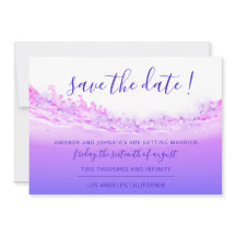 Save The Date Tropical海ピンクウェーブコバルトブルー