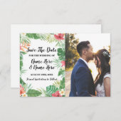 Save the Date Tropical Alohaフローラ花写真 セーブザデート (正面/裏面)