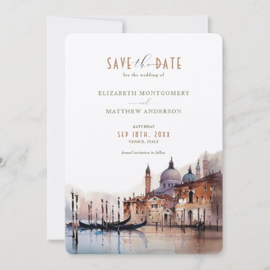 Save the Date Venice Italy Basilica della Salute I 招待状 (正面)