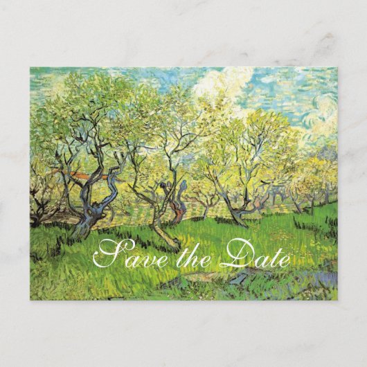 Save the Date, Vincent van ゴッホ, Orchard in Blossom 案内ポストカード (正面)