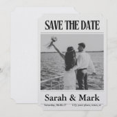 Save the Date vintage newspaper trending round セーブザデート (正面/裏面)