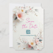 Save The Date Watercolour Aquarell Flowers Script セーブザデート (裏面)