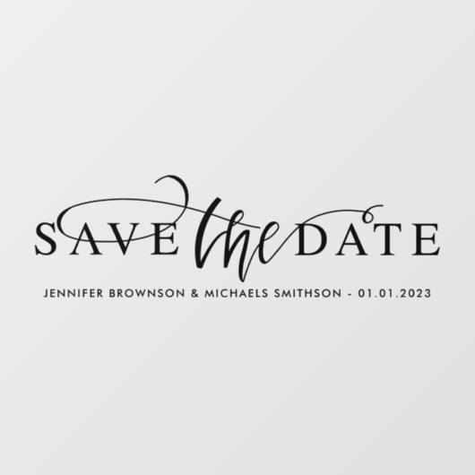 Save the date wedding car ウィンドウサイン (シート)