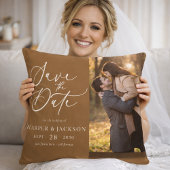 Save the Date Wedding Custom Photo クッション