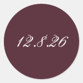 Save the Date Wedding Date Envelope Seals ラウンドシール (正面)