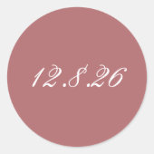 Save the Date Wedding Date Envelope Seals ラウンドシール (正面)