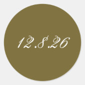 Save the Date Wedding Date Envelope Seals ラウンドシール (正面)