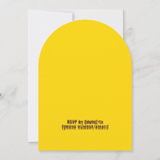 Save the Date Wedding Invitation – Bold Yellow  招待状 (裏面)