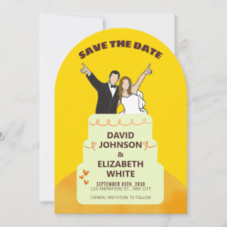 Save the Date Wedding Invitation – Bold Yellow  招待状