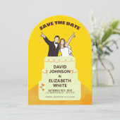 Save the Date Wedding Invitation – Bold Yellow  招待状 (スタンド正面)