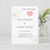 Save the Date Wedding Invitation, Minimalist Flora 招待状 (スタンド正面)