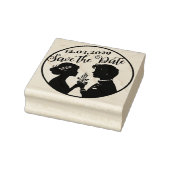 Save the Date Wedding Stamp with Newlywed Couple ラバースタンプ (スタンプ)
