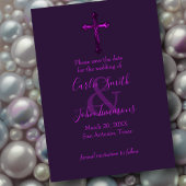 Save the Date with Cross Purple Monotone セーブザデート