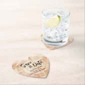 Save the date Wood grain Wedding Rustic  ペーパーコースター (インサイチュ)