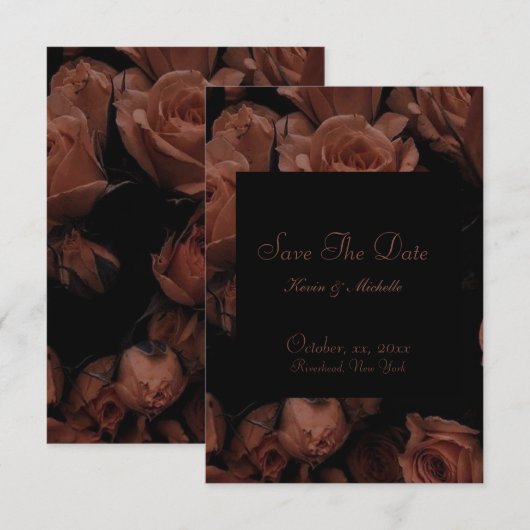 Save The Dates- 色は薔薇 招待状 (正面/裏面)