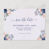 Save the Dates Summer Soft Pastelフローラはがき インビテーションポストカード (正面)