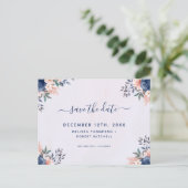 Save the Dates Summer Soft Pastelフローラはがき インビテーションポストカード (スタンド正面)