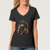 Save the Day with Cats Firefighter Design for Hero Tシャツ (正面)