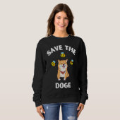 Save The Doge Cute Doge With Bees Gamer Gaming スウェットシャツ (正面フル)