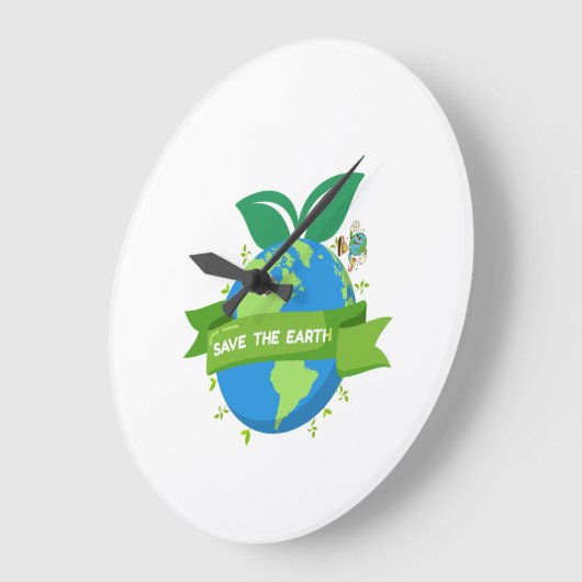 Save the Earth Wall Clock ラージ壁時計 (傾斜)