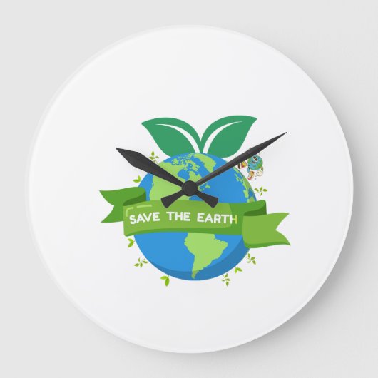 Save the Earth Wall Clock ラージ壁時計 (正面)