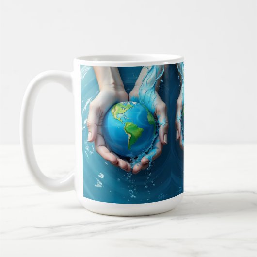 “Save the Earth Water Planet Mug  コーヒーマグカップ (左)