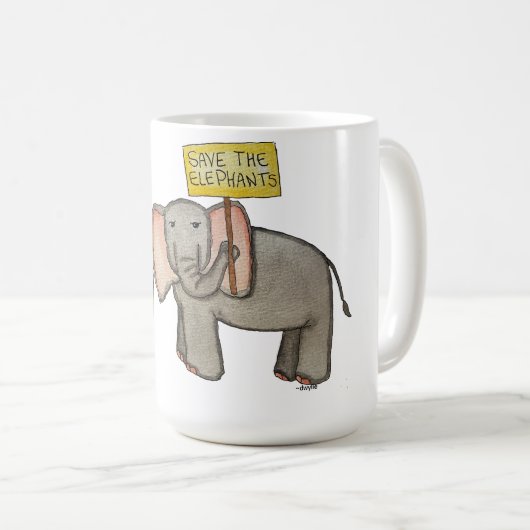 Save the Elephants コーヒーマグカップ (正面右)