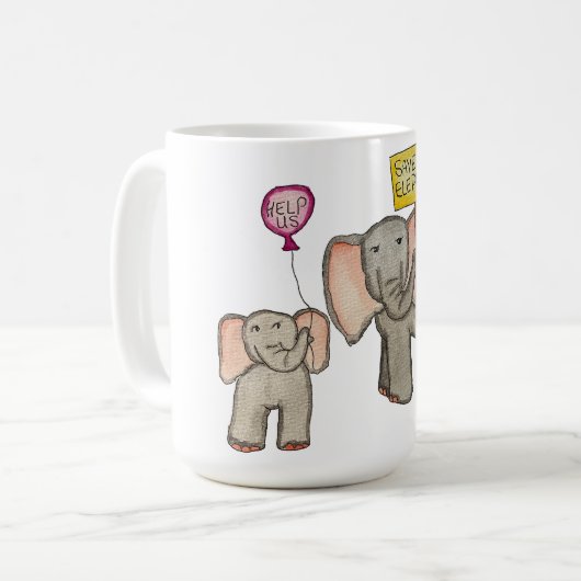 Save the Elephants コーヒーマグカップ (正面左)