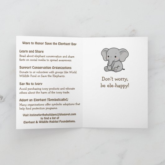 Save the Elephants | April 16th カード (内部)