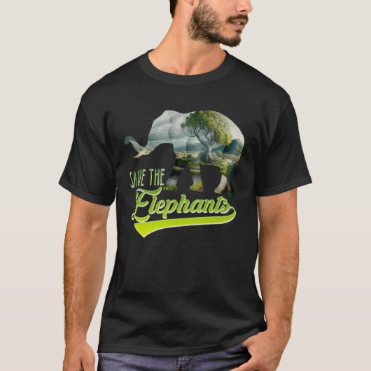 Save the Elephants protected species Animal welfar Tシャツ (正面)